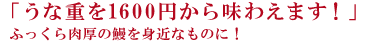 「鰻をもっと身近に」うなぎってちょっとお高い…そんなイメージを覆します!